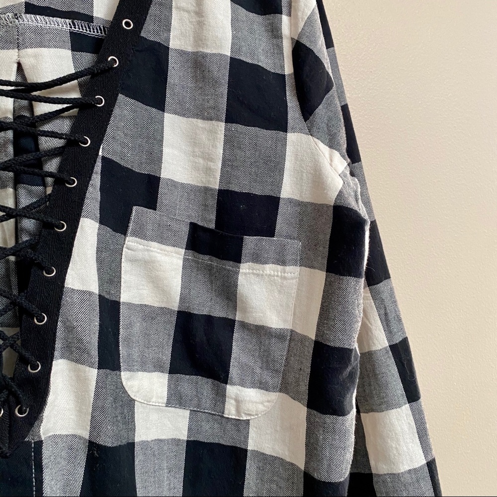 Miss Love black and white buffalo plaid shirt - Picture 4 of 8